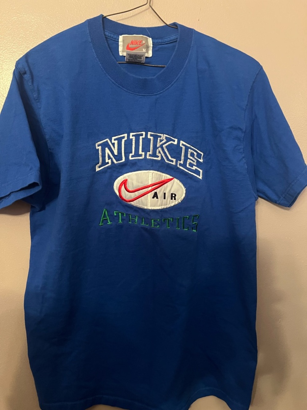 Nike Blue Tee with White & Red Logo Size M Like New